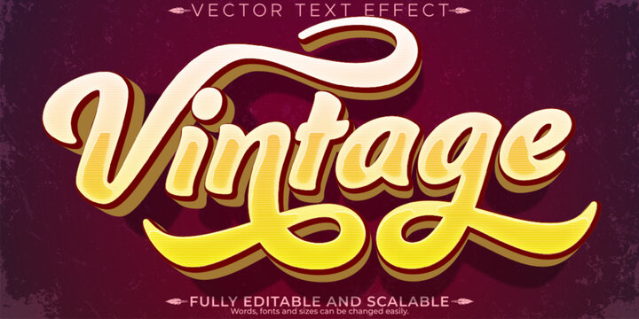 Retro sticker text effect, editable 70s and 80s text style