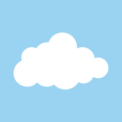Obraz premium White fluffy cloud isolated on bright blue sky background