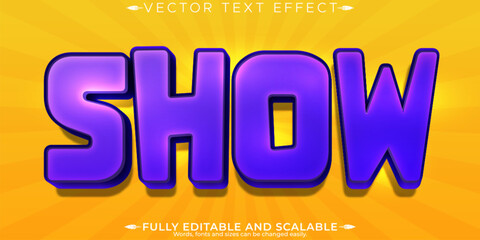 Cartoon show text effect, editable cartoon and pop art text style