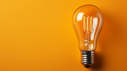 Electric light bulb on a plain background. Concept: symbol of ideas and brainstorming. Solution proposal illustration