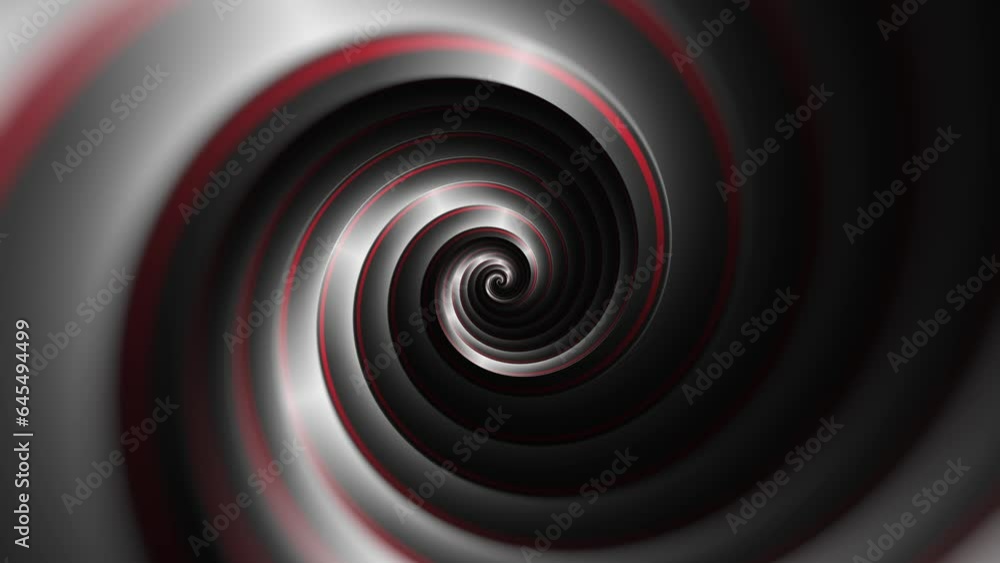Poster minimal spiral in infinite rotation. abstract background in gray and black color. dizzy concentric p