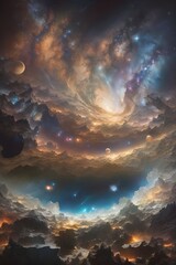 Fototapeta premium Cosmic Odyssey Photorealistic Milky Way by Generative AI