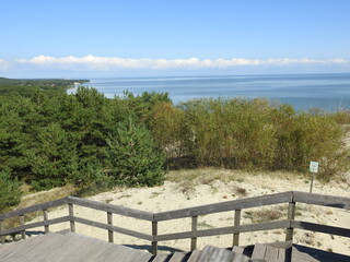 Fototapeta na wymiar view on the curonian lagoon from the dune efa 