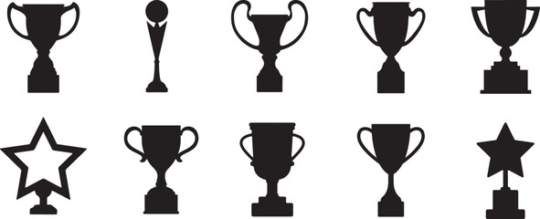 Trophy Shape Silhouette Vector Pack