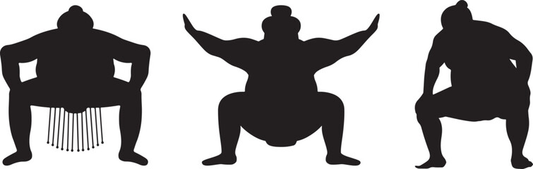 Fototapeta premium Sumo Wrestler Silhouette Vector Pack
