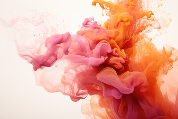 Colorful smoke effect on white background