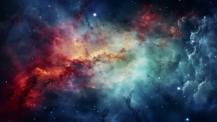 Fototapeta premium A breathtaking view of a distant nebula, AI Generative.