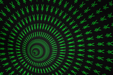 Yen symbols coding tunnel