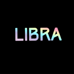 Libra colored hologram on black background