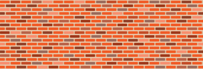 A wall of red bricks with different shades. Seamless pattern.
