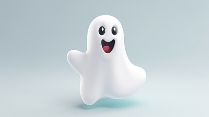 3d rendered cute ghost, isolated , halloween style 
