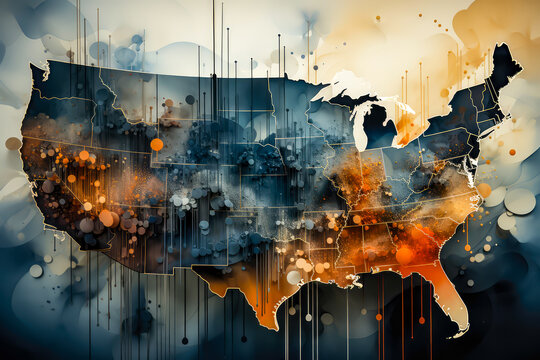 map of the united states abstract style © VicenSanh