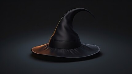 3d witch hat, isolated on black background