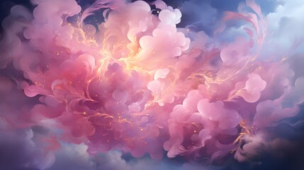Fototapeta premium Dreamy Skies: Abstract Background with Pink Clouds