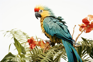 Exotic parrot on white background