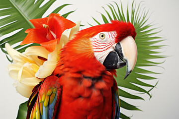 Exotic parrot on white background