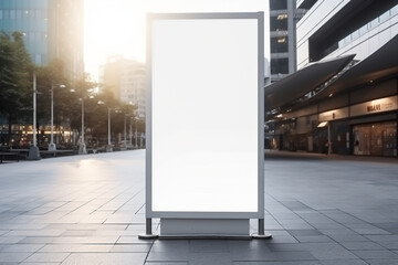 Blank billboard mockup template. Vertical billboard template for product display mockup