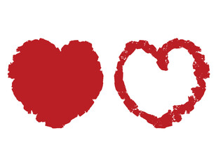 Heart drawn in pencil set, vector graphics, love