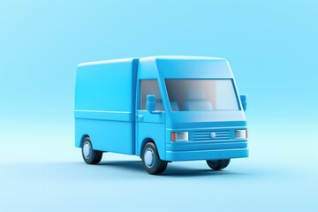 Delivery truck on blue background. Generative AI