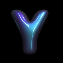 metaverse letter Y - Capital 3d futuristic font - suitable for technology, cyberspace or science related subjects