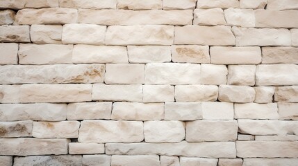 Cream and white rock wall texture background. stonework flooring interior rock old pattern design. generative AI