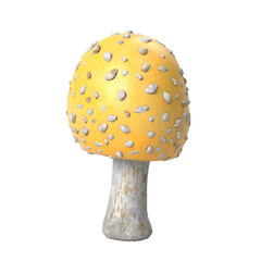 Yellow Amanita Mushroom Isolated
