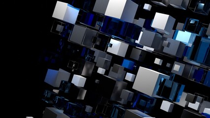 キューブ VJ シンプル アブストラクト 青 白 [別Verあり]