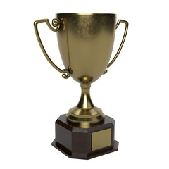 3d Gold Trophy Cup Isolated - 645514679