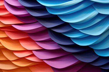 Stacked layers of colorful paper creating an abstract pattern