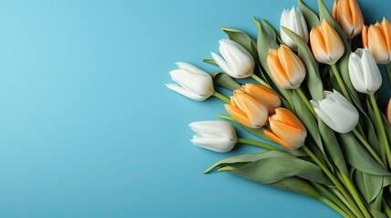 Obraz premium spring tulips background with space