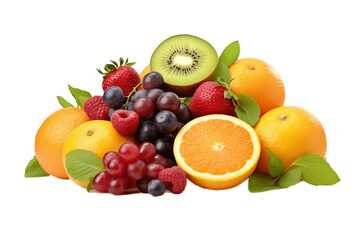 Fruit for Juicing Isolated on Transparent Background. Generative AI