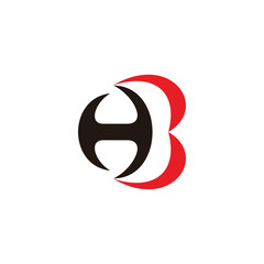 letter hb simple curves colorful geometric simple logo vector