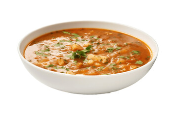 Hearty Harira Soup Isolated on Transparent Background. Generative AI.