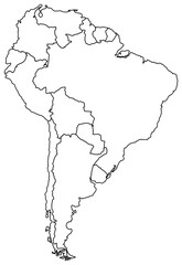 South America map illustration. vector file
