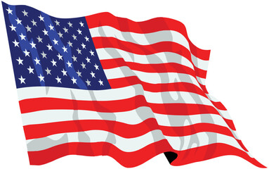 Illustration of the USA national flag. Vector file

