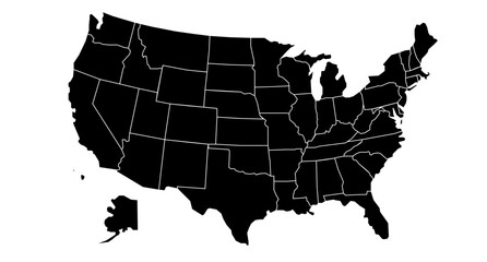 USA map. United States. Vector file	
