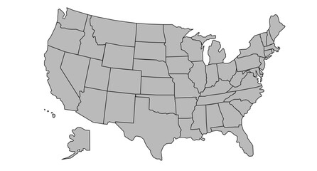 USA map. United States. Vector file	