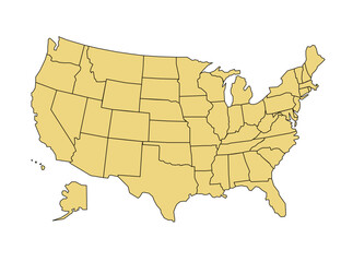 USA map. United States. Vector file	