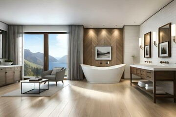 Bathroom rustic style interior design