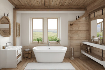 Bathroom rustic style interior design