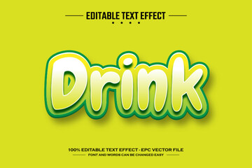 Drink 3D editable text effect template