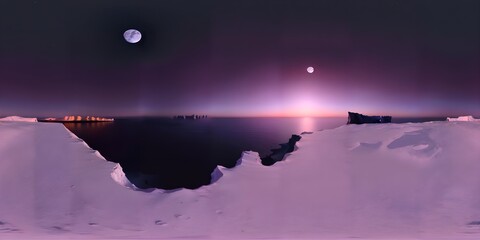 HDRI, Skybox, winter snow mountain, sky, created using generative AI. Stylized	
