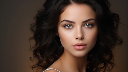 Naklejka premium Natural, aesthetic, and portrait of a woman with beauty skincare skin isolated in transparency. Care, cosmetics, and a young female with a smooth, soft, and glowing face