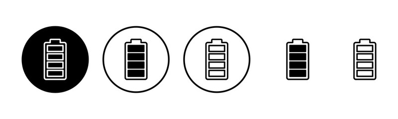 Battery icon set illustration. battery charging sign and symbol. battery charge level