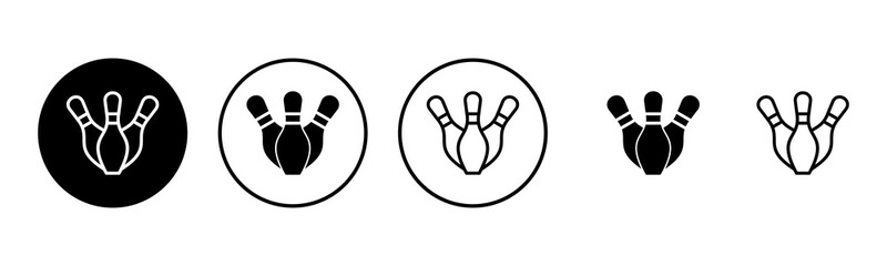 Bowling icon set illustration. bowling ball and pin sign and symbol.