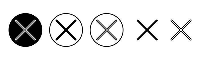 Fototapeta premium Close icon set illustration. Delete sign and symbol. cross sign