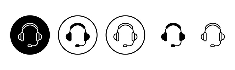 Headphone icon set illustration. Headphone sign and symbol