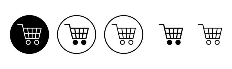 Shopping icon set illustration. Shopping cart sign and symbol. Trolley icon