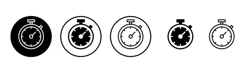stopwatch icon set illustration. Timer sign and symbol. Countdown icon. Period of time