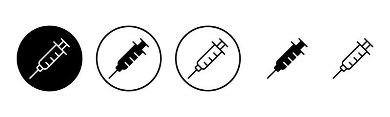 Syringe icon set illustration. injection sign and symbol. vaccine icon